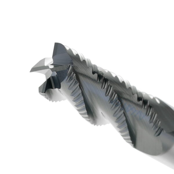 Roughing End mill: 12mm Dia, 30mm LOC, 12mm Shank, 75mm OAL, 4 Flute, Solid Carbide, AlTiN Coated - Image 2