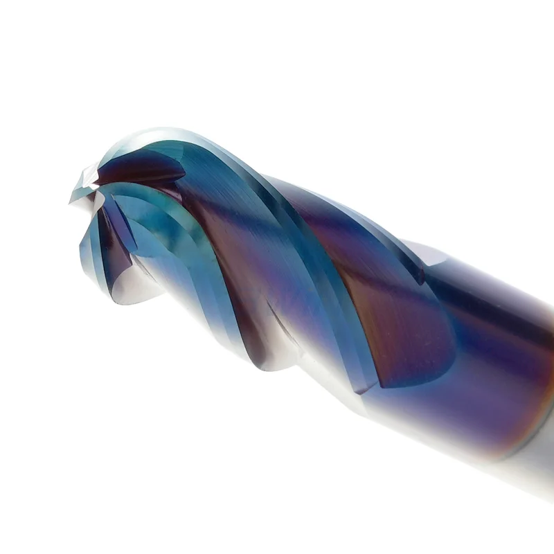 Ball Nose End mill: 12mm Dia, 24mm LOC, 75mm OAL, 4 Flutes, Solid Carbide, Nano Blue Coated - Image 2