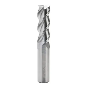 Aluminum End mill: 12mm Dia, 36mm LOC, 12mm Shank, 75mm OAL, 3 Flute, Solid Carbide, Uncoated