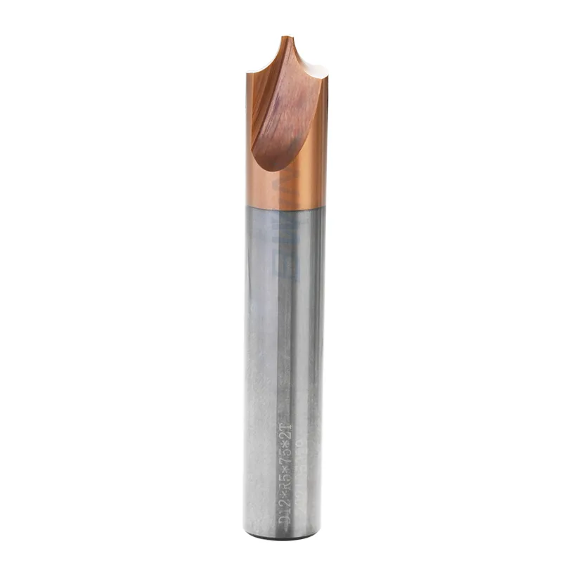 Inner R End Mill: 12mm Dia, 12mm Shank, 75mm OAL, 2 Flute, Solid Carbide