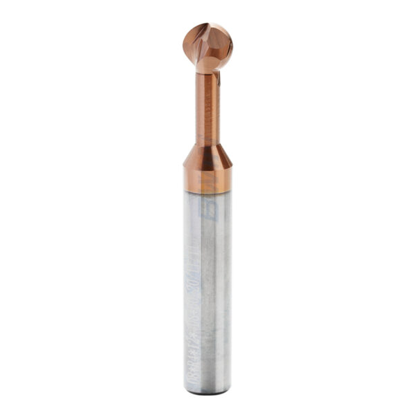Lollipop End Mill: 8mm Dia, 12mm LOC, 8mm Shank, 60mm OAL, Solid Carbide, TiSiN