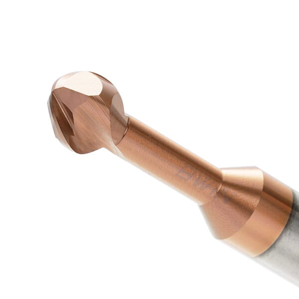 Lollipop End Mill: 8mm Dia, 12mm LOC, 8mm Shank, 60mm OAL, Solid Carbide, TiSiN - Image 2
