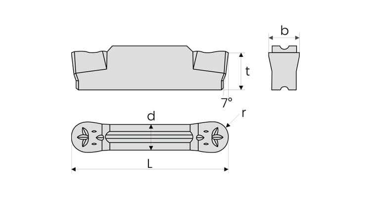carbide grooving insert MRMN series 01