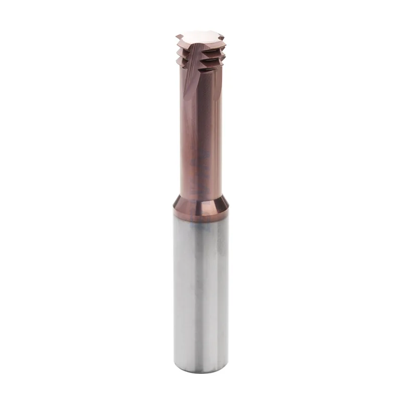 Three flute thread mill for steel stainless steel titanium