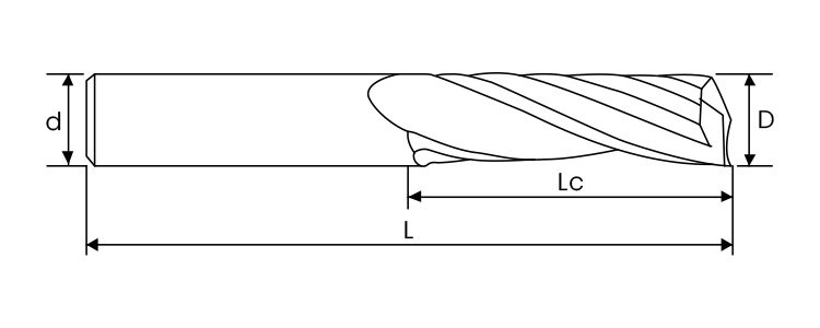 DLC coated single flute end mill for aluminum bwin